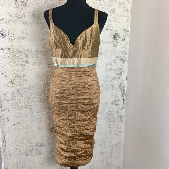bronze evening dress
